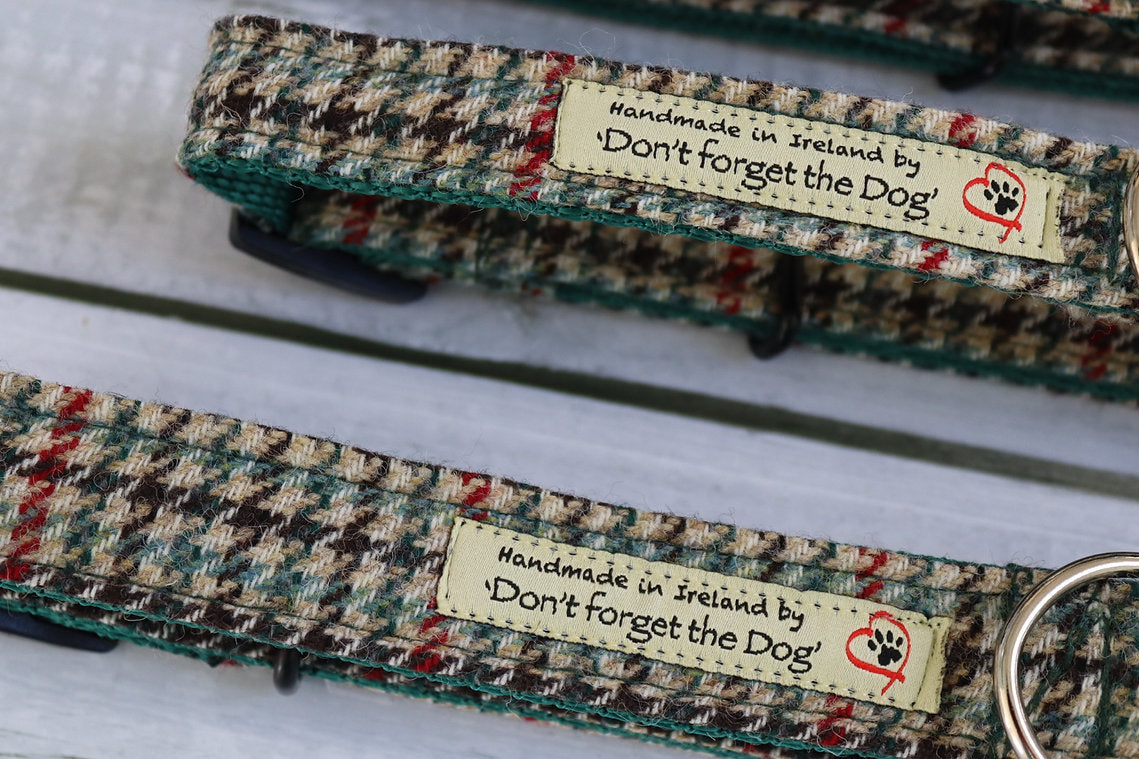 Houndstooth Tweed Dog Collar