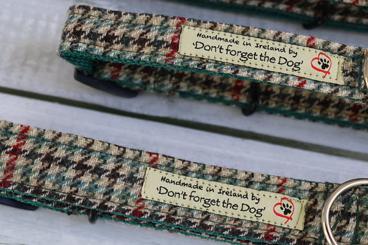 Houndstooth Tweed Dog Collar